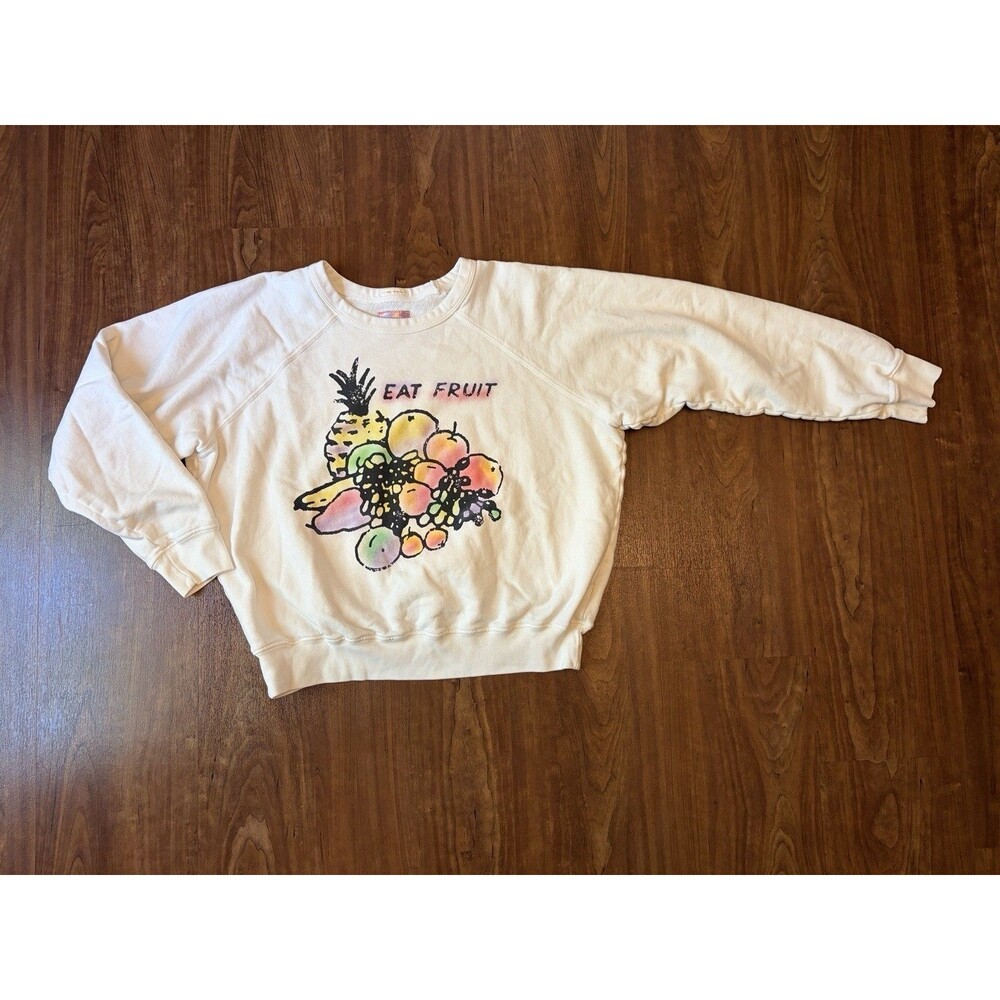 MOTHER The Concert EAT FRUIT White Sweatshirt Women’s Size Medium